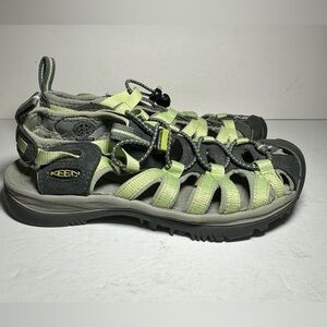 KEEN Women Whisper Green Grey Waterproof Hiking Sandal Shoe‎ Closed Toe Sz 6